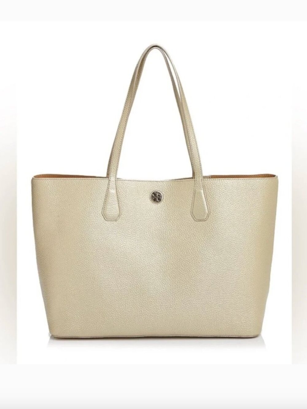 Tory Burch Metallic Perry Leather Tote
